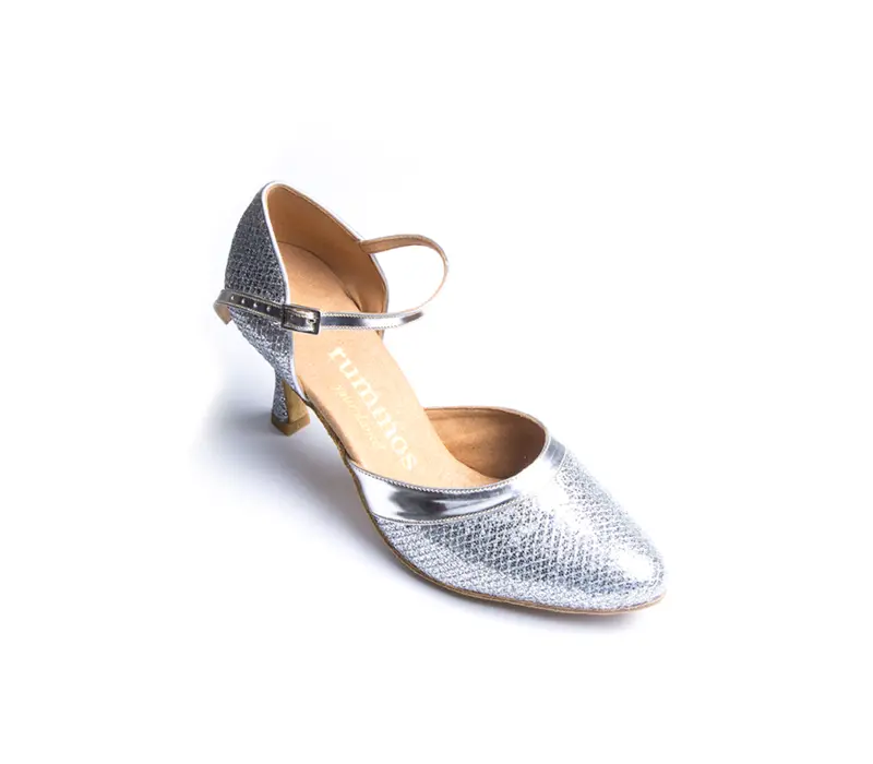 Rummos R407, ballroom dance shoes - Silver leather Rummos