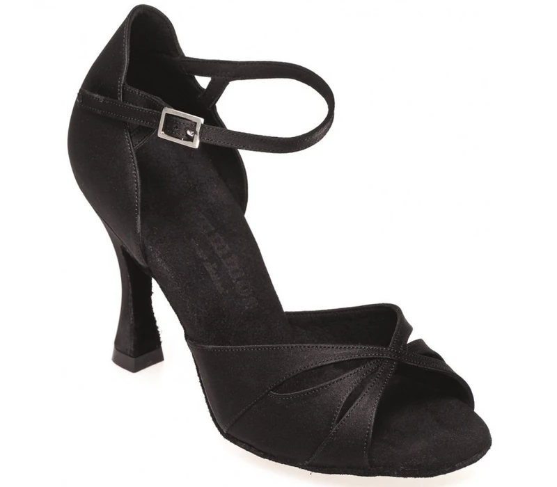 Rummos R385, ballroom dance shoes - Black satin Rummos