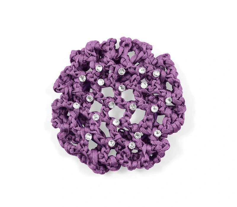 Rumpf Bun cover, coloured bun cover with a crystal - Purple