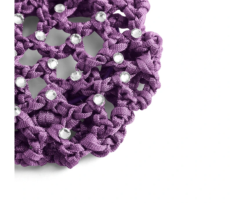Rumpf Bun cover, coloured bun cover with a crystal - Purple