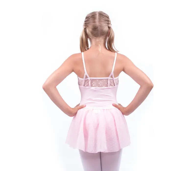 Swiss dot cinch, dotted skirt  - Pink Capezio