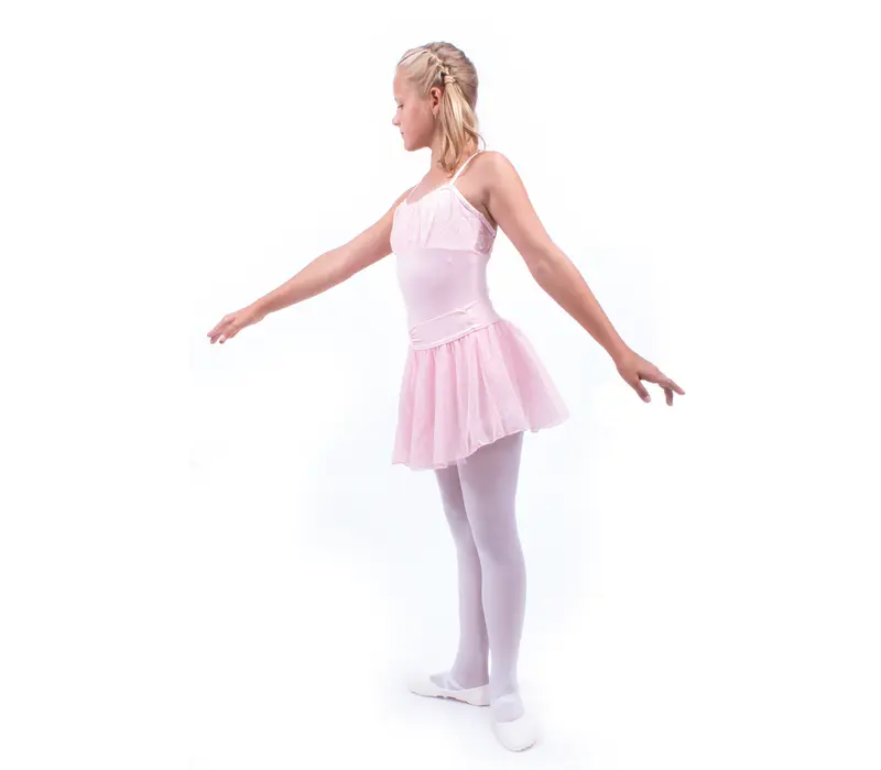 Swiss dot cinch, dotted skirt  - Pink Capezio